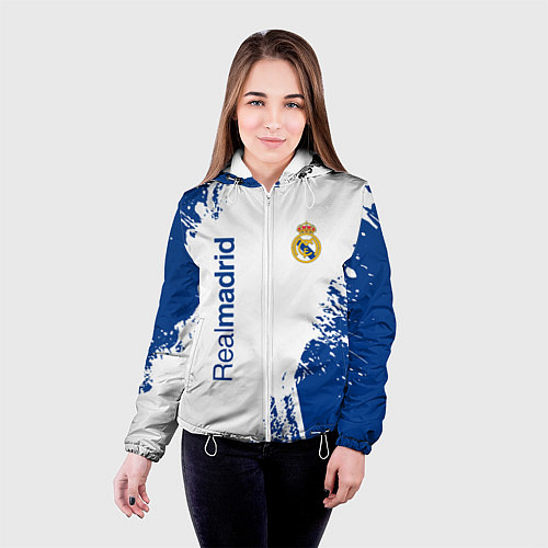 Женская куртка Реал Мадрид краска / 3D-Белый – фото 4