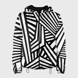 Куртка с капюшоном женская Геометрический узор Минимализм, цвет: 3D-черный