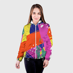 Куртка с капюшоном женская Красочная летняя картинка Fashion trend, цвет: 3D-белый — фото 2