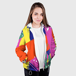 Куртка с капюшоном женская Красочная летняя картинка Fashion trend, цвет: 3D-белый — фото 2