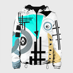 Куртка с капюшоном женская Абстрактный современный дизайн, цвет: 3D-черный