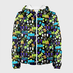 Женская куртка Multicolored alphabet and numbers