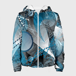 Женская куртка Абстрактный серо-синий принт