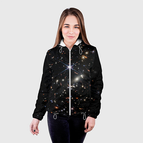 Женская куртка Новое изображение ранней вселенной от Джеймса Уэбб / 3D-Белый – фото 4