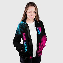 Куртка с капюшоном женская West Ham Neon Gradient, цвет: 3D-черный — фото 2