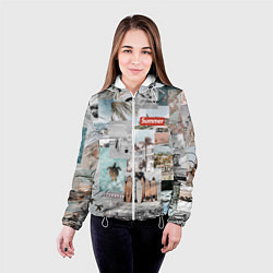 Куртка с капюшоном женская Aloha surfing, цвет: 3D-белый — фото 2