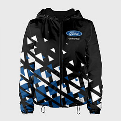 Куртка с капюшоном женская Ford треугольники, цвет: 3D-черный