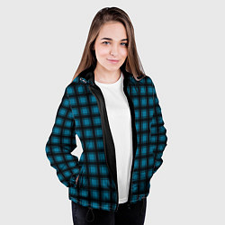 Куртка с капюшоном женская Black and blue plaid, цвет: 3D-черный — фото 2