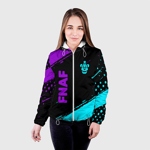 Женская куртка Фредди - neon / 3D-Белый – фото 4