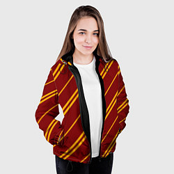 Куртка с капюшоном женская Золотые полосы, цвет: 3D-черный — фото 2