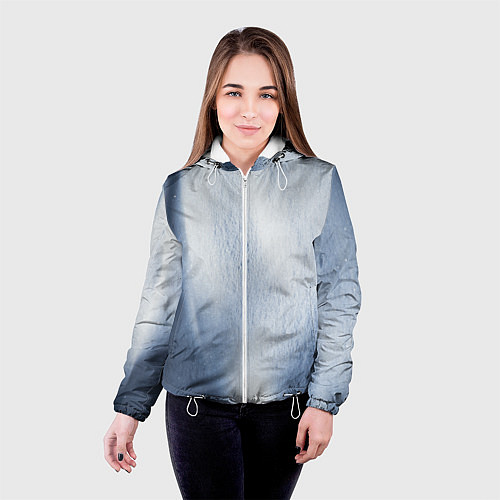 Женская куртка Абстрактный пепел - Серый / 3D-Белый – фото 4