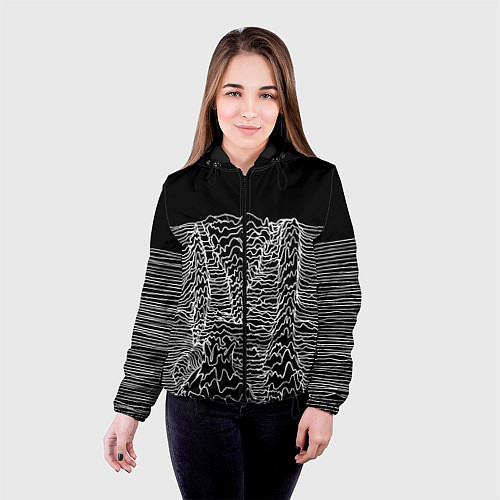 Женская куртка Чёрно-белый объёмный растр / 3D-Черный – фото 4