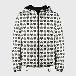 Женская куртка Черные и серые сердечки
