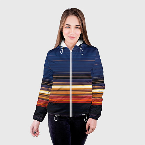 Женская куртка Градиент вечерний закат / 3D-Белый – фото 4