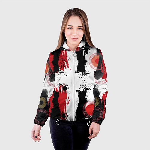 Женская куртка Живописная Абстракция / 3D-Белый – фото 4