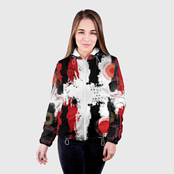 Куртка с капюшоном женская Живописная Абстракция, цвет: 3D-белый — фото 2