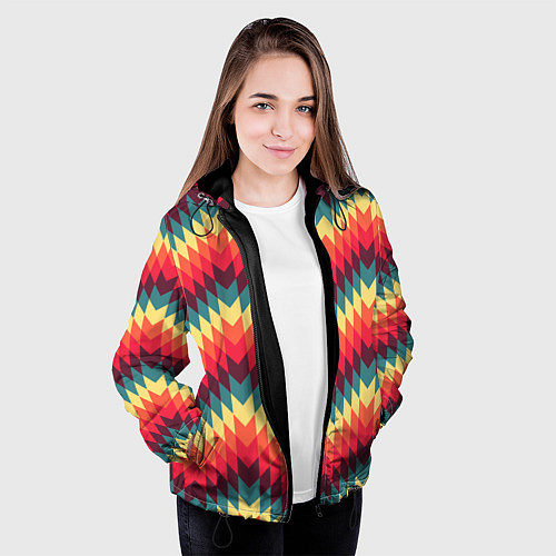 Женская куртка Мексиканские узоры / 3D-Черный – фото 3