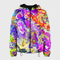 Куртка с капюшоном женская Летняя мозаика, цвет: 3D-черный