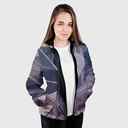 Куртка с капюшоном женская Стеклянная мозаика, цвет: 3D-черный — фото 2