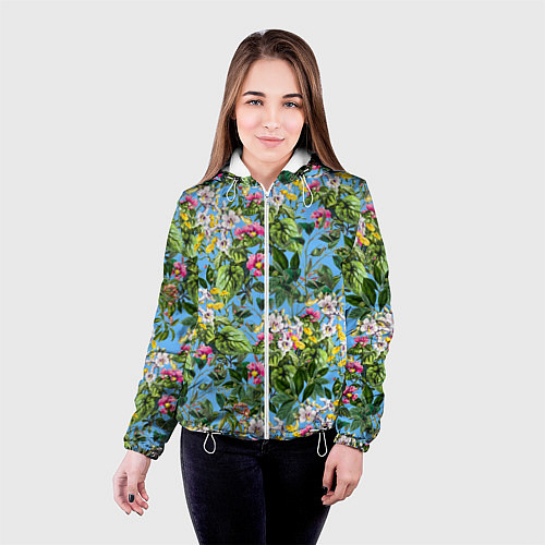 Женская куртка Милые Цветы / 3D-Белый – фото 4