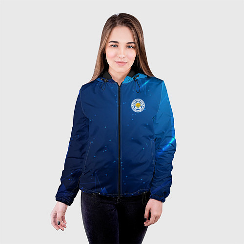 Женская куртка Сборная Уругвая синяя абстракция / 3D-Черный – фото 4