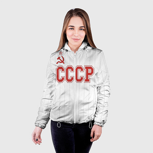 Женская куртка СССР - Союз Советских Социалистических Республик / 3D-Белый – фото 4