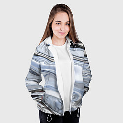 Куртка с капюшоном женская Серебристая поверхность воды, цвет: 3D-белый — фото 2