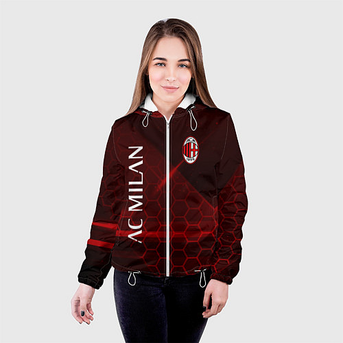 Женская куртка Ac milan Соты / 3D-Белый – фото 4