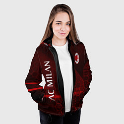 Куртка с капюшоном женская Ac milan Соты, цвет: 3D-черный — фото 2