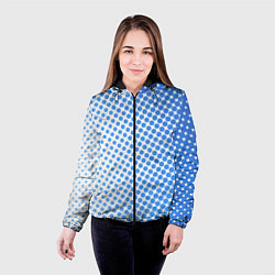 Куртка с капюшоном женская Растровая растяжка - паттерн, цвет: 3D-черный — фото 2