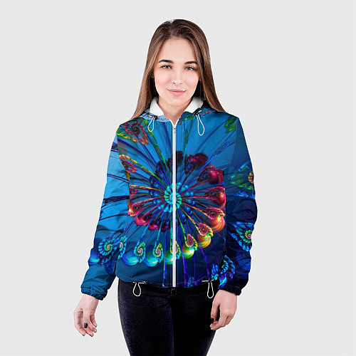 Женская куртка Фрактальная спираль / 3D-Белый – фото 4