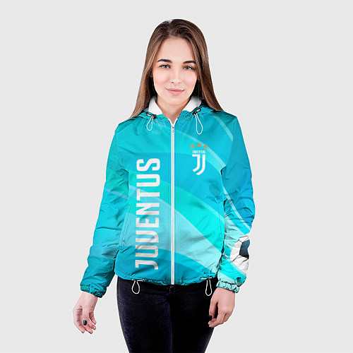 Женская куртка Ювентус Абстракция / 3D-Белый – фото 4