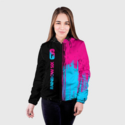 Куртка с капюшоном женская Rainbow Six - neon gradient: по-вертикали, цвет: 3D-черный — фото 2