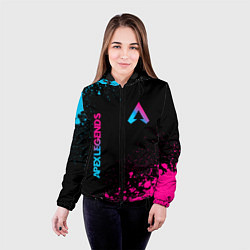 Куртка с капюшоном женская Apex Legends - neon gradient: символ и надпись вер, цвет: 3D-черный — фото 2