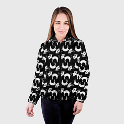 Куртка с капюшоном женская Крадущиеся Коты, цвет: 3D-черный — фото 2