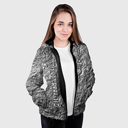 Куртка с капюшоном женская Логотип Тойоты на фоне скалы - внедорожник, цвет: 3D-черный — фото 2