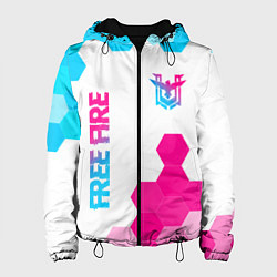 Женская куртка Free Fire neon gradient style: символ и надпись ве