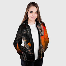 Куртка с капюшоном женская Берсерк Гатс Замах Мечом, цвет: 3D-черный — фото 2