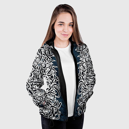 Женская куртка Белый шум / 3D-Черный – фото 3