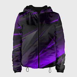 Женская куртка Черно-фиолетовая геометрическая абстракция