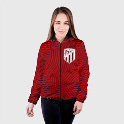 Куртка с капюшоном женская Atletico Madrid отпечатки, цвет: 3D-черный — фото 2