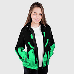 Куртка с капюшоном женская Смайлик с подтеками, цвет: 3D-черный — фото 2