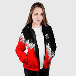 Куртка с капюшоном женская Тойота камри - краска, цвет: 3D-черный — фото 2