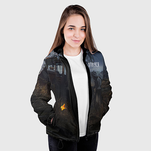 Женская куртка STALKER Одиночка Нашёл Артефакт / 3D-Черный – фото 3