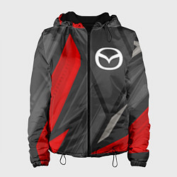 Куртка с капюшоном женская Mazda sports racing, цвет: 3D-черный
