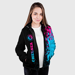 Куртка с капюшоном женская Chelsea - neon gradient: по-вертикали, цвет: 3D-черный — фото 2