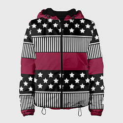 Женская куртка Burgundy black striped pattern