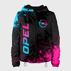 Женская куртка Opel - neon gradient: символ и надпись вертикально