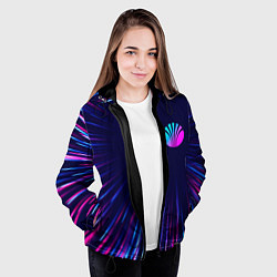 Куртка с капюшоном женская Daewoo neon speed lines, цвет: 3D-черный — фото 2