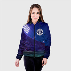 Куртка с капюшоном женская Manchester United ночное поле, цвет: 3D-черный — фото 2